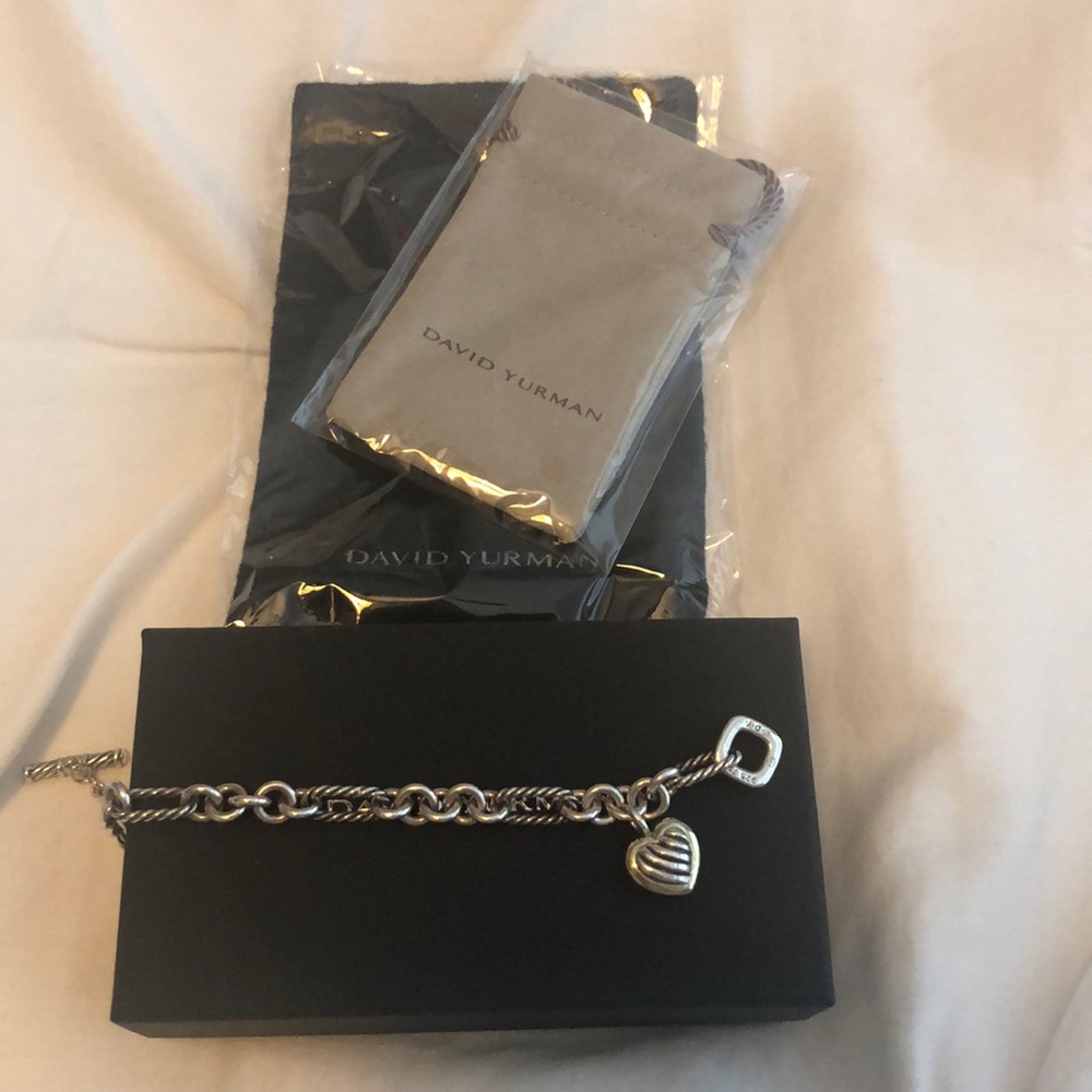 David Yurman Cable Classic Heart Charm Bracelet